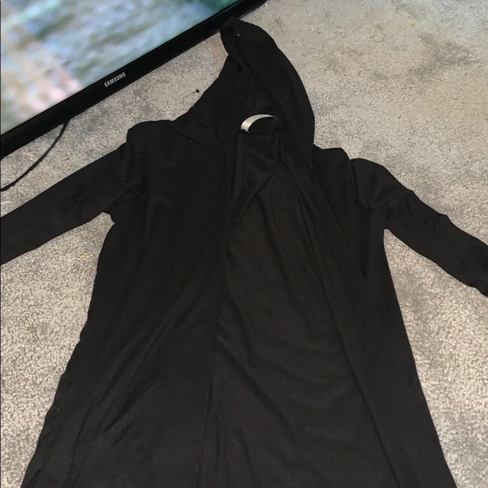 black long sleeve coverup with hood